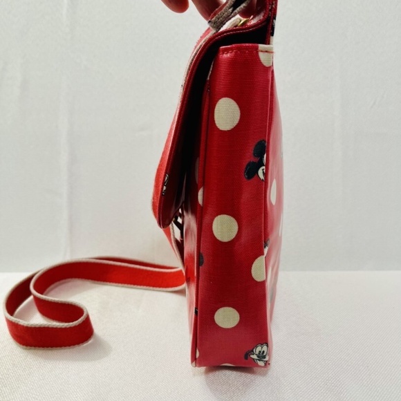 Disney + Cath Kidston Crossbody Red w White polka Dots Mickey Minnie Pluto EUC - Picture 7 of 15